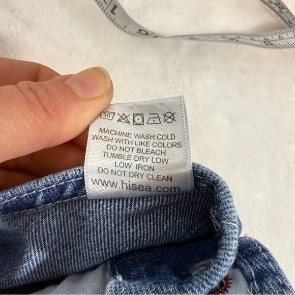 HISEA Bib Overalls Mens 34X32 Blue Denim Carpenter Hammer Loop Workwear Utility - Picture 10 of 14